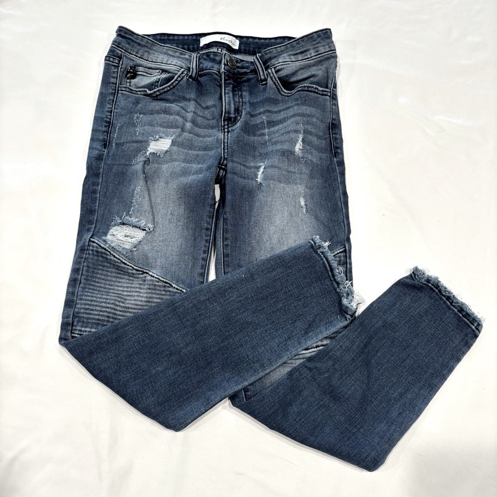 Kancan Estilo Distressed Blue Skinny Jeans Stretch